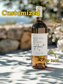 Customized Pregnancy Announcement Wine Or Champagne Label Gift, Creative Customized Wine Bottle Sticker Gift, Customized Anniversary Gift, New Year Gift, Couple Anniversary Gift, Personalized Grandparent Champagne Sticker - Multicolor - View 8