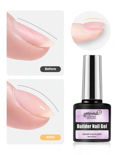 7合1透明美甲延长胶，强韧指甲，打造完美美甲，适合初学者和DIY爱好者，可用于冬季圣诞美甲沙龙，需配合LED和UV灯使用。