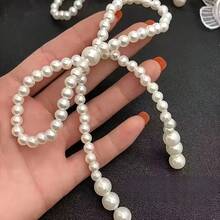 Plastic Pearl Bow Decorations Bouquets And Hair Accessories - Versatile Embellishments, Floral Accents|Elegant Decor|Durable Plastic - 1pc - 查看 1