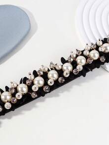 1pc Shiny Daisy Bohemian Palace Style Elastic Headband - Black - View 2