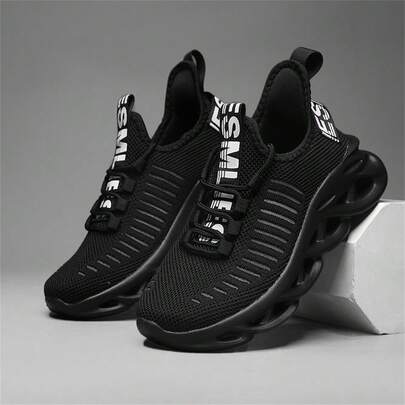 Zapatillas de running, jogging y casual para hombres. Zapatillas deportivas transpirables de malla con absorción de impactos, diseño de moda y opciones de color vibrante. Zapatillas de tenis, entrenamiento y caminar al aire libre para hombres con parte superior de punto hueco