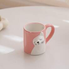 Cute Cat Couple Ceramic Mug, High-Quality Gift For Valentine's Day, Birthday, Coffee Cup - Multicolor - View 5