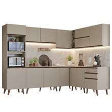 Cocina Integral Completa Modular Madesa Nice 465cm Crema - Beis - Ver 2