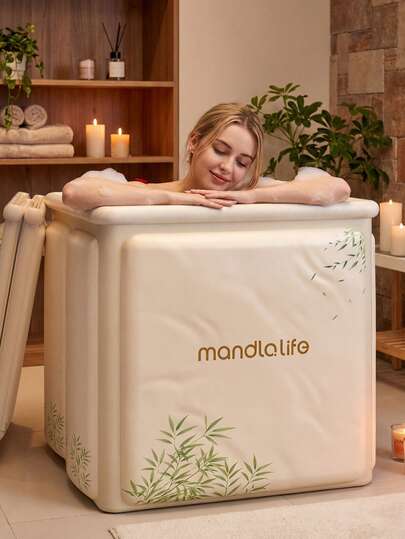 1 pieza Bañera plegable portátil para adultos - Bañera independiente sin instalación para remojar. Aislamiento térmico para baño de hielo, spa caliente y cabinas de ducha. Opción de regalo ideal - Artículos esenciales para el baño; Accesorios de baño