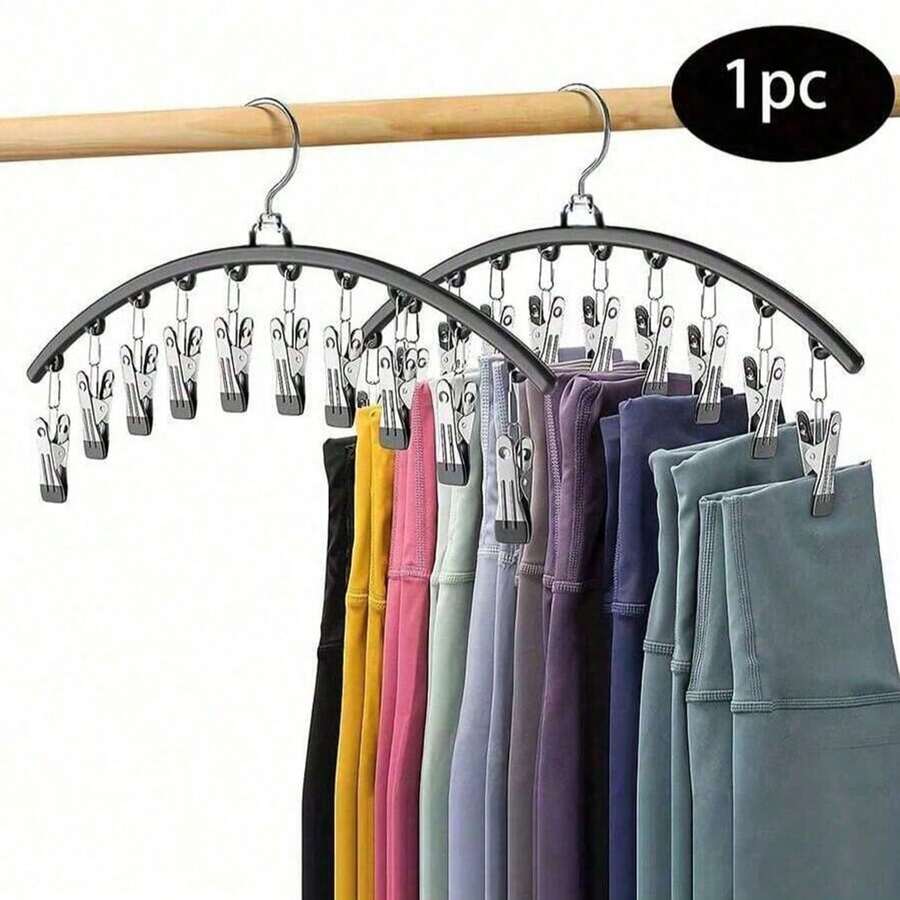 1/2pcs Multi-Clip Tight Clothes Hanger, Hat & Tight Clothes Storage Box, Durable Socks, Tie, Scarf, Belt Organizer Rack For Bathroom, Bedroom, Closet, Wardrobe, Home, Dorm