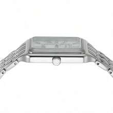 Fossil 1件装女士石英表，方形表盘，不锈钢/双色表带，罗马数字时标，女士礼物，ES5221/ES5222/ES5306 - 銀色+銀色 - 查看 5