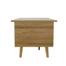 Elegant Coffee Table With Lift-Top And Rattan Doors, Wood Color With Black Accents, Ideal For The Living Room – Practical Storage Space And Functional Design. - 自然色 - 查看 10