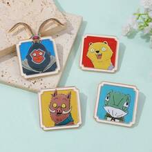 1/4 件装 时尚卡通胸针 可爱动物珐琅别针 金属徽章 首饰 服装 背包配饰 礼品