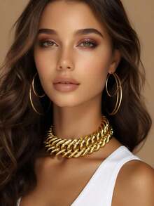 CCB 30mm Miami Chain 18k Plated Jewelry Necklaces Spring Clasps Chunky Cuban Link Chains Rapper Chain Cuban Necklace Gift QKLZ - Vàng - Xem 4