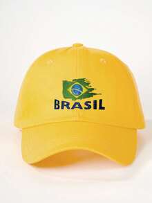 1顶女士刺绣“BRASIL”可调节棒球帽，户外防晒休闲帽，适合春秋季旅行、海滩度假，男女通用Y2K风格帽子 - 棒球帽 - 查看 14