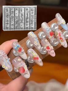 迷你水果番茄苹果草莓3D硅胶美甲模具装饰 - 無色 - 查看 5