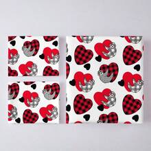 2/3件套数码爱心印花被套组（被套*1，枕套*1/2，不含被芯和枕芯），亲肤柔软舒适，适用于酒店、客房、宿舍、卧室、床上用品，四季皆宜。 - 彩色 - 查看 4