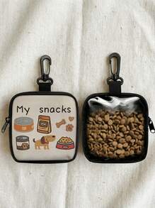 PETSIN 1pc Dog Print Dog Treat Bag, Pet Training Set With Hook And Zipper - Pet Poop Bag, Small Dog Pet Training Walking Bag - Multicolor - View 1