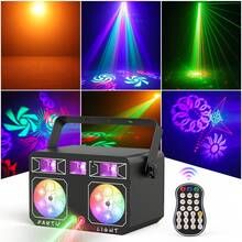 Luces láser para DJ, luces de fiesta, luz láser RGB a todo color para escenario, máquina para espectáculos de luces láser con patrones, control remoto por voz DMX para bodas, iglesias, clubes, fiestas, discotecas, bares, escenarios de clubes, DJ, KTV, karaoke. - Tipo de Enchufe A USA (110-127V) - Ver 2