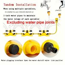 1PC Lawn Automatic Rotating Sprinkler, 360°Rotating Sprinkler/Sprinkler, 3 Manual Adjustable Rotating Arms Can Be Combined At Multiple Angles, Large Area Coverage For Garden Courtyard, Lawn Gardening Automatic Irrigation, Roof Cooling, Etc - Automatic Rotating Sprinkler - View 6