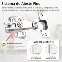 Bisagras Cierre Lento para Gabinetes de Cocina Set de 16 Piezas Ajustables con 100 Tornillos, Cierre Suave y Silencioso para Muebles, Armarios y Alacenas - como se muestra en la figura - Ver 6