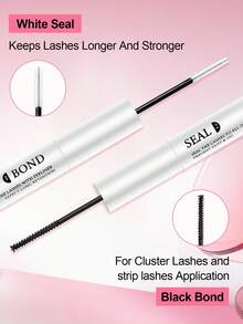 1pc 2-In-1 Eyelash Extension Glue, Suitable For Eyelash Extension & Cluster Lashes, Long-Lasting & Hypoallergenic, DIY Eyelash Glue With Lash Brush, 5g + 5g - White - View 2