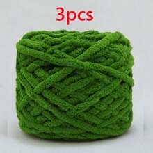 3pcs/300g Mixed Color Ice Bar Striped Yarn, Soft Chunky Yarn, Suitable For Hand Knitting DIY Soft & Thick Knitted Yarn, Can Be Used To Make Blankets, Scarves, Dolls, Slippers, Crochet Yarn