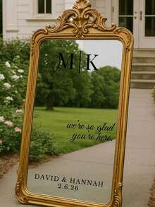 Custom Wedding Mirror Decal, Shower, Parties, Events, Personalized Welcome Sign, Personalized Vinyl Sticker For Mirror, Reception Decor - Multicolor - View 5