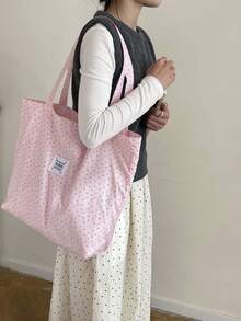 Summer Super Fresh European And American French Style Rhombus Ditsy Floral Fashion Shoulder Bag, Student Cloth Bag - Pink - View 4