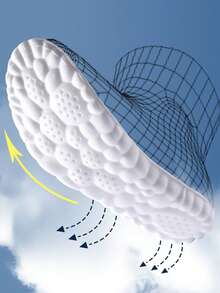 4D乳胶运动鞋垫，柔软高弹鞋垫，透气跑步篮球鞋鞋底足弓支撑垫，男女通用，1双装 - 灰色 - 查看 5