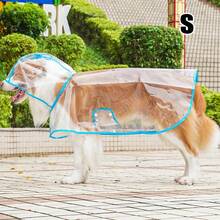 1pc Transparent Blue Trim Waterproof Rain Coat, Suitable For Cats And Dogs Going Out In Rainy Weather, Fits Large Dogs, Transparent 4-Leg Rain Coat, Small And Large Pet Rain Coat - Blue - View 32