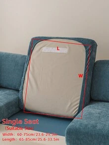 1pc Chenille Sofa Cover, Anti-Scratch, Anti-Slip, Elastic, Suitable For 1-4 Seater Sofa - Navy Blue - View 14