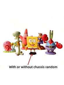 Bộ 6 búp bê nhồi bông SpongeBob Squarepants, hình sao biển, bạch tuộc, đồ trang trí, quà tặng ngày lễ, trang trí xe hơi, được vẽ tay với một vài lỗi nhỏ. - Nhiều màu - Xem 10