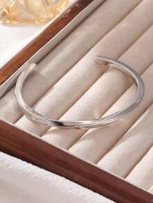 1pc Fashionable Unique Mobius Ring Titanium Steel Bracelet, Unisex Couple Bangle, Suitable For Daily Wear And Boyfriend's Birthday Gift - Möbius - View 2