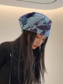 1pc Ombre Retro Casual Polyester Multifunctional Bandana Scarf, Can Be Used As Headband, Headwrap, Neck Scarf, Wristband, Suitable For Sweatshirts, Shirts, All Seasons