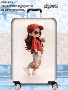 1pc Luggage Cover Suitcase Protective Sleeve, Multiple Sizes Available. Made Of Polyester Fiber, Scratch-Resistant & Wear-Resistant, Unisex. Ideal For Business Trips And Summer Vacations. Easy To Hand Wash And Detachable, A Must-Have Travel Accesso - Multicolor - View 71