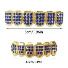 一套镶钻牙套，蓝色，男女通用，日常、派对、夜店配饰