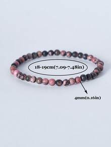 1pc 4mm Mini Energy Stone Charm Bracelet, Natural Stone Layered Bracelet, Agate Beads Yoga Healing Bracelet Jewelry For Women Men Best Friend Gift, Festival Gifts - Multicolor - View 58