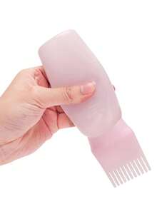 2pcs Set: 1pc Refillable Bottle For Dry Cleaning/Shampoo/Dye/Weigh/Perm, And 1pc Scalp Massager/Hair Brush, 2-In-1 Wet & Dry Scalp Massage/Hair Washing Brush, Suitable For Men And Women