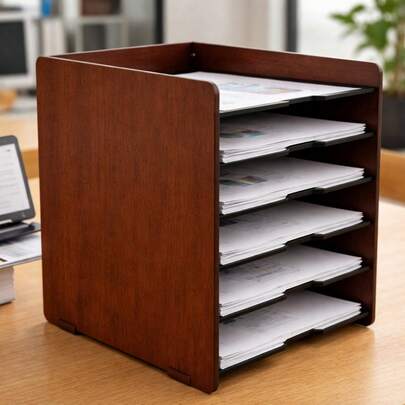 MDF Universe Organizador de Mesa para Escritório e Documentos A4 em MDF