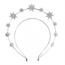 1 chiếc băng đô cài tóc sang trọng có thể điều chỉnh dành cho nữ, kiểu vương miện công chúa, phù hợp cho lễ Halloween và đám cưới. - Bạc - Xem 6