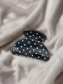 2个/1个女士黑白波点塑料发夹，时尚、优雅、简约，纯色发爪，适合日常、休闲、派对、通勤、海滩、丸子头、马尾辫、洗脸、化妆等场合，女士发爪夹，优雅发饰 - 彩色 - 查看 7