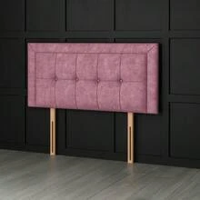 3ft Single Coniston Velvet Venice Headboard 20inch - Pink - View 4