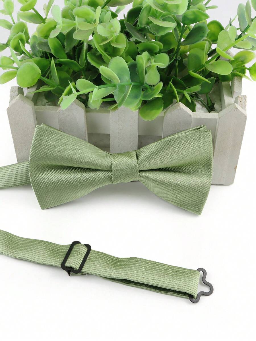 ZONFAZ 1 buah Dasi Kupu-kupu Herringbone Klasik Warna Polos untuk Pria, Serbaguna untuk Pernikahan, Perayaan, Pesta, Tahun Baru, dan Pencocokan Jas - Olive Green - View 1