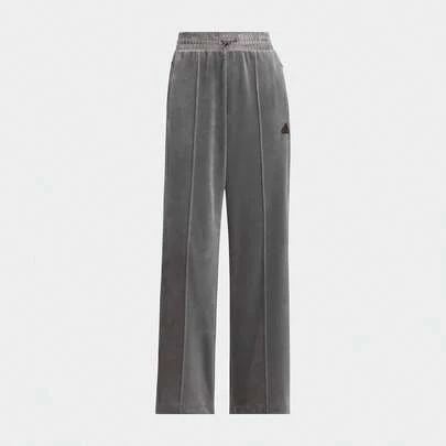 Adidas Quần dài ống đứng dệt kim dành cho nữ, JX6845, thoải mái cho mùa xuân và mùa thu.