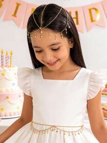 Girl's Luxury Bridal Headchain, Fashionable Bohemian Style Wedding Headpiece, Gold Headpiece, Student Supplies, Girls' Accessories - Multicolor - View 10