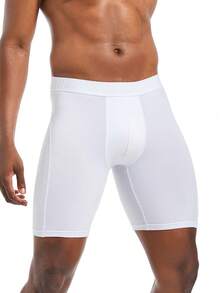 4 chiếc quần boxer dài cho nam, quần đùi màu trắng có chữ in trên cạp quần, đồ lót nam thoải mái. - trắng - Xem 6
