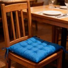 4pcs Frosted Fabric Square Chair Cushion, Multi-Color Chair Cushion, Garden Chair Cushion, With Ties At Both Corners, No Need To Worry About The Seat Bottom In Winter, Comfortable Chair Cushion For Indoor/Outdoor Use 40*40*6cm/15.75*15.75*2.36in - Orange - View 10
