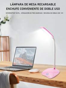 1 Pz Lámpara de escritorio portátil minimalista LED, luz suave para el hogar, dormitorio, residencia universitaria, lámpara de lectura de cuidado ocular gentil para mesita de noche, luz nocturna - Unitalla - Ver 3