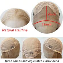 ZigZag Hair 40英寸混色金色直发合成蕾丝前假发，13x4蕾丝，耐热纤维发丝，预先拔毛的发际线，男女通用 - 180%密度 - 挑染金色 - 查看 6