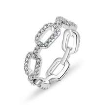 1 件纯银戒指创意锁链女士锆石闭合戒指奢华款 - 鎖鏈條閉口戒指 - 查看 13