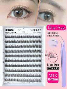 240/120簇假睫毛，10/11/12毫米混合簇，C 0.07，自然妆效，DIY睫毛嫁接，假睫毛，自然簇状，角色扮演假睫毛，10排免胶佩戴，自然纤长假睫毛，女士眼妆，派对夜店妆容工具，新手猫眼假睫毛，自粘假睫毛，扇形亲肤超轻，万圣节睫毛妆，圣诞节睫毛，睫毛簇，单根假睫毛，睫毛，假睫毛 - 黑色 - 查看 15