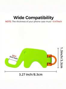 1pc Creative Portable Cartoon Elephant Desk Phone Holder, Foldable Slouchy Keychain Phone Stand, Plastic Dopamine Keychain Elephant Phone Holder, Desk Top Cute Cartoon Slouchy Phone Stand - Multicolor - View 3