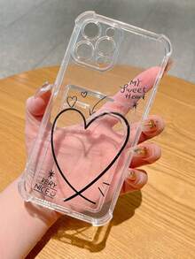 Funda de teléfono a prueba de golpes con ranura para tarjeta con forma de corazón compatible con iPhone - Multicolor - Ver 2