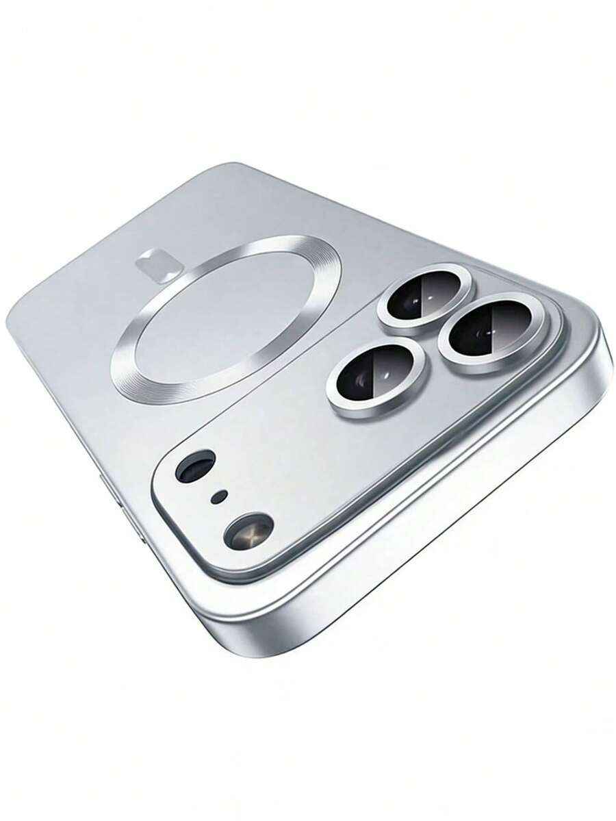 Metal Texture Soft Phone Case, Compatible With IPhone 17, 17 Air, 17 Pro, 17 Pro Max, Ultra-Thin Design With Scratch-Resistant And Shock-Proof Features, Full Camera Protection, Also Fits 13, 11, 16 Pro Max, 15, 14, 12, 16e - Silver - View 1